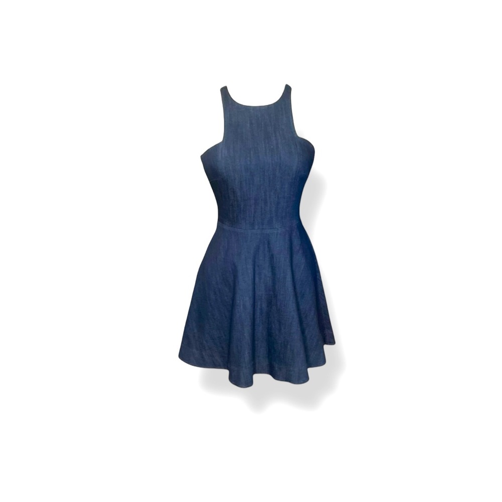 𝐄𝐋𝐈𝐙𝐀𝐁𝐄𝐓𝐇 𝐀𝐍𝐃 𝐉𝐀𝐌𝐄𝐒 Britt Fit and Flare denim minidress